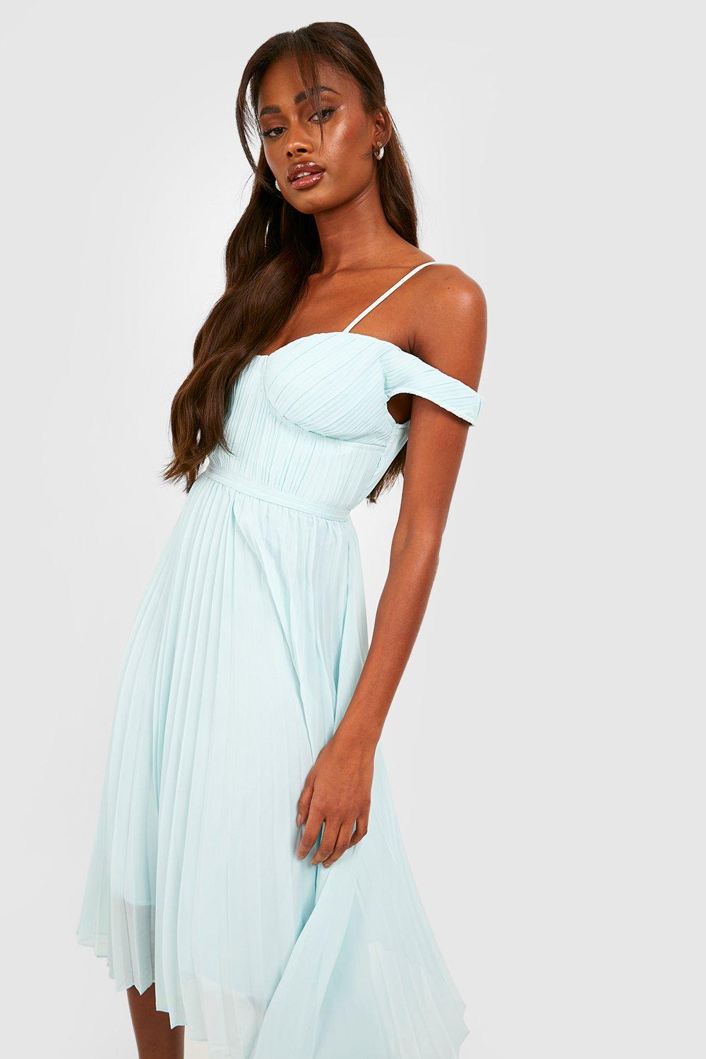 Schulterfreies Midikleid boohoo DE